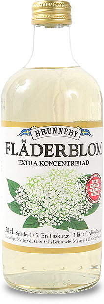 Bild på Fläderblomssaft i 50cl flaska.