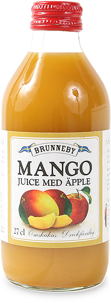 Bild på Mangojuice med äpple i 27cl flaska.