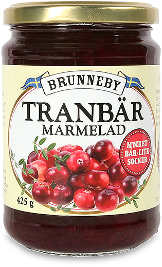 Bild på Tranbärsmarmelad i 425g burk.